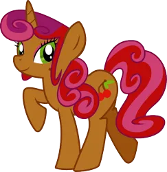 Size: 612x629 | Tagged: safe, artist:cyberglass, derpibooru import, cherry spices, pony, unicorn, cute, female, g4, image, mare, png, raised hoof, simple background, transparent background