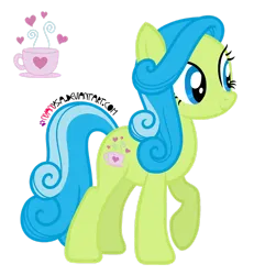 Size: 1280x1386 | Tagged: safe, artist:nyanysa, derpibooru import, idw, tealove, earth pony, pony, cute, cutie mark, female, g4, idw showified, image, mare, png, raised hoof, simple background, transparent background