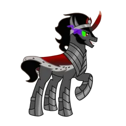 Size: 2048x2048 | Tagged: safe, artist:twiny dust, derpibooru import, king sombra, pony, unicorn, armor, cape, clothes, fangs, glow, glowing eyes, image, png, simple background, solo, transparent background