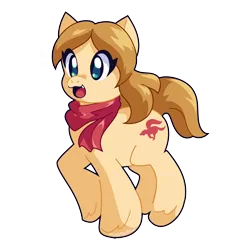 Size: 2000x2000 | Tagged: safe, derpibooru import, oc, oc:lily fox, unofficial characters only, earth pony, pony, blonde mane, blonde tail, blue eyes, clothes, cutie mark, eye clipping through hair, female, image, mare, open mouth, open smile, png, red scarf, scarf, sharp teeth, simple background, smiling, solo, star fox, tail, teeth, transparent background, yellow body