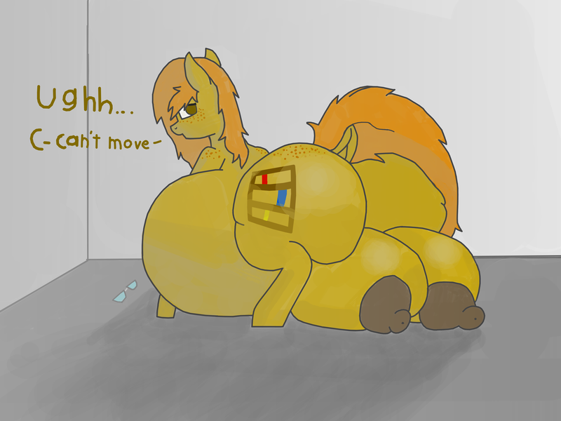 Size: 4080x3060 | Tagged: questionable, artist:kokopingas98, derpibooru import, oc, oc:quick shelf, earth pony, pony, belly, belly expansion, big belly, big crotchboobs, butt, butt expansion, butt freckles, chubby, crotchboobs, cutie mark, dialogue, dock, earth pony oc, expansion, eyewear, fat, female, female focus, freckles, fur, glasses, glasses off, growth, hair, huge belly, huge butt, huge crotchboobs, hyper, hyper belly, hyper butt, hyper crotchboobs, image, immobile, immortality, impossibly large belly, impossibly large butt, impossibly large crotchboobs, indoors, interior, large butt, looking at you, looking back, nipples, nudity, obese, png, red hair, solo, solo female, solo focus, speech bubble, tail, thighs, thunder thighs, wide hips