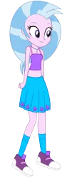 Size: 481x1193 | Tagged: safe, artist:fireluigi29, derpibooru import, silverstream, human, equestria girls, belly button, clothes, equestria girls-ified, female, image, jewelry, midriff, necklace, png, shoes, simple background, skirt, sneakers, socks, solo, tanktop, transparent background, vector