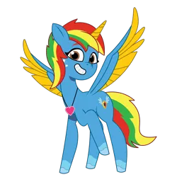Size: 1200x1200 | Tagged: safe, artist:shieldwingarmorofgod, derpibooru import, oc, oc:royal strength, unofficial characters only, alicorn, pony, g5, female, g4, g4 to g5, generation leap, image, png, simple background, solo, transparent background