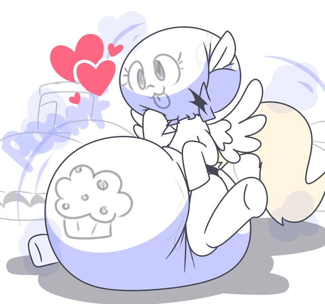 Size: 2608x2436 | Tagged: suggestive, artist:shslsadcat, derpibooru import, derpy hooves, pegasus, pony, :p, diaper, diaper fetish, diaper on face, doodle, female, fetish, floating heart, food, heart, high res, image, impossibly large diaper, limited palette, mare, muffin, non-baby in diaper, onomatopoeia, png, poofy diaper, silly, sitting, solo, solo female, spread wings, tongue out, underhoof, wings