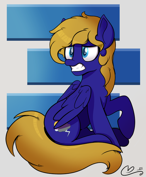 Size: 1734x2090 | Tagged: safe, artist:cloudybirb, derpibooru import, oc, oc:cloud quake, unofficial characters only, pegasus, pony, concerned, image, png, sitting, solo