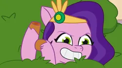 Size: 3072x1727 | Tagged: safe, derpibooru import, screencap, pipp petals, pegasus, pony, g5, my little pony: tell your tale, spoiler:g5, spoiler:my little pony: tell your tale, spoiler:tyts02e04, female, grin, image, jazz hearts rocky, jpeg, mare, smiling, solo