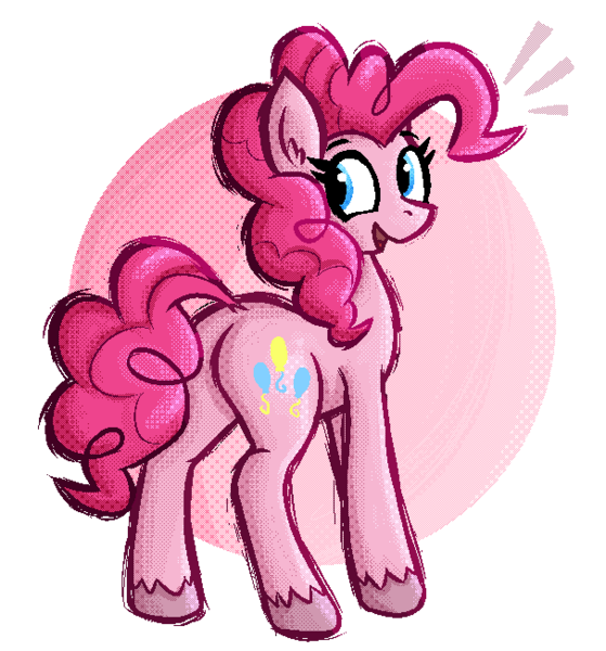 Size: 607x652 | Tagged: safe, artist:daze, derpibooru import, pinkie pie, earth pony, pony, balloonbutt, butt, female, g4, image, mare, plot, png, simple background, solo, transparent background