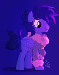 Size: 609x769 | Tagged: safe, artist:peech, derpibooru import, oc, oc:midnight blitzer, unofficial characters only, pegasus, pony, clothes, image, jacket, male, png, setting: neo somnambula, solo, stallion, variant