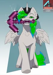 Size: 777x1100 | Tagged: safe, artist:arctic-fox, derpibooru import, oc, oc:tree time, unofficial characters only, alicorn, pony, alicorn oc, horn, image, jpeg, minecraft, solo, wings