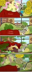 Size: 1866x4146 | Tagged: suggestive, artist:biggassystories, derpibooru import, discord, fluttershy, draconequus, pegasus, pony, blanket, comic, dialogue, duo, duo male and female, eyes closed, fart, fart fetish, female, fetish, fluttershy's cottage, g4, image, male, mare, png