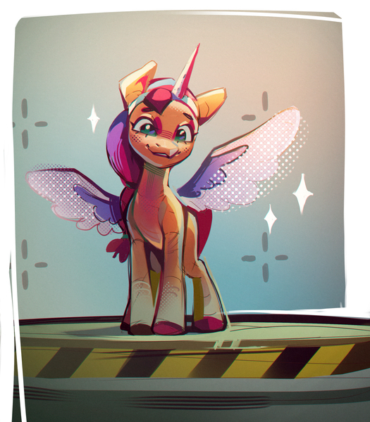 Size: 2480x2834 | Tagged: safe, artist:annna markarova, derpibooru import, sunny starscout, pony, g5, female, image, jpeg, looking at you, smiling, solo, solo female