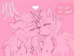 Size: 1668x1273 | Tagged: safe, derpibooru import, oc, pony, any gender, any race, any species, commission, holiday, image, jpeg, kissing, sketch, valentine's day, ych sketch, your character here