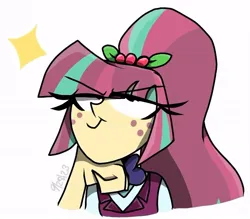 Size: 646x567 | Tagged: artist needed, safe, derpibooru import, sour sweet, human, equestria girls, cute, freckles, image, jpeg, looking at you, smug, solo, sourbetes