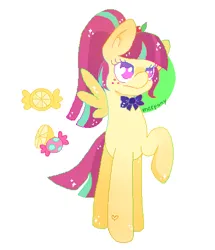 Size: 400x465 | Tagged: safe, artist:softyshy, derpibooru import, sour sweet, ponified, pegasus, pony, bowtie, cute, equestria girls ponified, freckles, image, png, solo, sourbetes