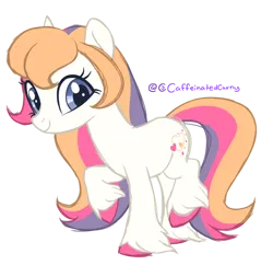 Size: 1648x1597 | Tagged: safe, artist:caffeinatedcarny, derpibooru import, light heart, earth pony, pony, g2, colored hooves, g2 to g4, g4, generation leap, image, png, redesign, simple background, solo, transparent background, unshorn fetlocks
