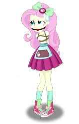 Size: 1272x2000 | Tagged: safe, artist:nie-martw-sie-o-mnie, derpibooru import, fluttershy, human, equestria girls, ballgag, bondage, butterfly hairpin, clothes, femsub, fluttersub, g4, gag, hairband, hairpin, image, png, rope, rope bondage, simple background, standing, submissive, transparent background, uniform