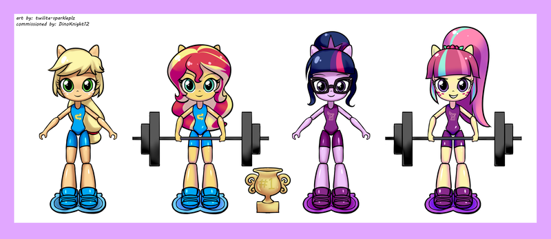 Size: 2655x1152 | Tagged: safe, artist:twilite-sparkleplz, derpibooru import, applejack, sci-twi, sour sweet, sunset shimmer, twilight sparkle, equestria girls, clothes, doll, equestria girls minis, image, png, toy