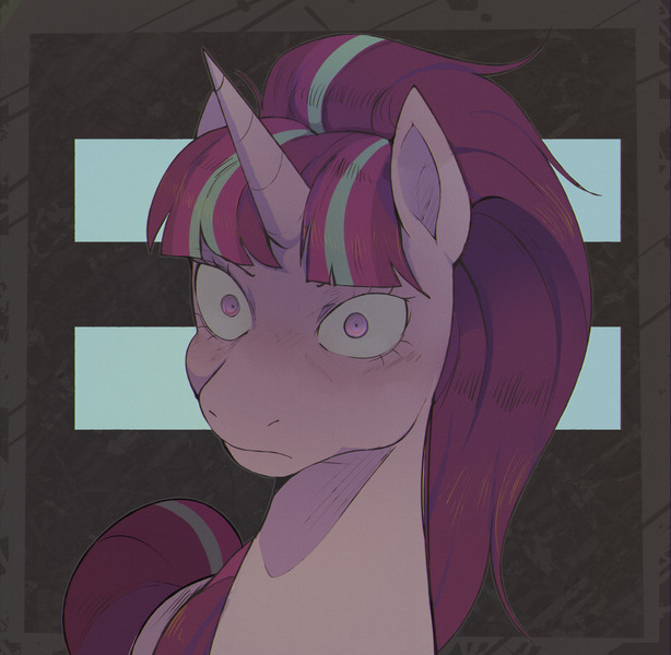 Size: 1280x1250 | Tagged: safe, artist:highrolleryt, derpibooru import, starlight glimmer, pony, unicorn, equal sign, evil starlight, female, frown, image, jpeg, looking at you, mare, solo