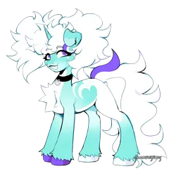 Size: 3000x3000 | Tagged: safe, artist:simonsayscry, derpibooru import, oc, oc:pupcup, unofficial characters only, pony, unicorn, chest fluff, dog ears, ear piercing, facial markings, female, female oc, high res, hooves, horn, image, long tail, mare, mare oc, multicolored hooves, piercing, pigtails, png, simple background, smiling, solo, standing, tail, transparent background, unicorn oc, unshorn fetlocks