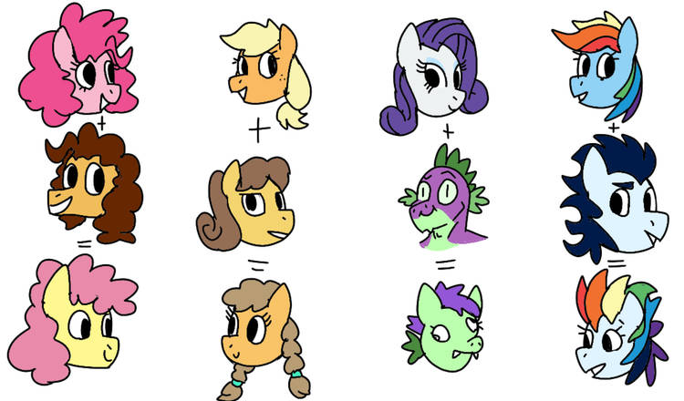 Size: 750x440 | Tagged: safe, artist:pregnantroman, derpibooru import, applejack, caramel, cheese sandwich, li'l cheese, pinkie pie, rainbow dash, rarity, soarin', spike, oc, oc:apple heart, oc:rainbolt storms, oc:sweet apple, dracony, dragon, earth pony, hybrid, pegasus, pony, unicorn, the last problem, cheesepie, female, image, interspecies offspring, jpeg, male, mare, offspring, parent:applejack, parent:caramel, parent:rainbow dash, parent:rarity, parent:soarin', parent:spike, parents:carajack, parents:soarindash, parents:sparity, ship:carajack, shipping, soarindash, sparity, stallion, straight