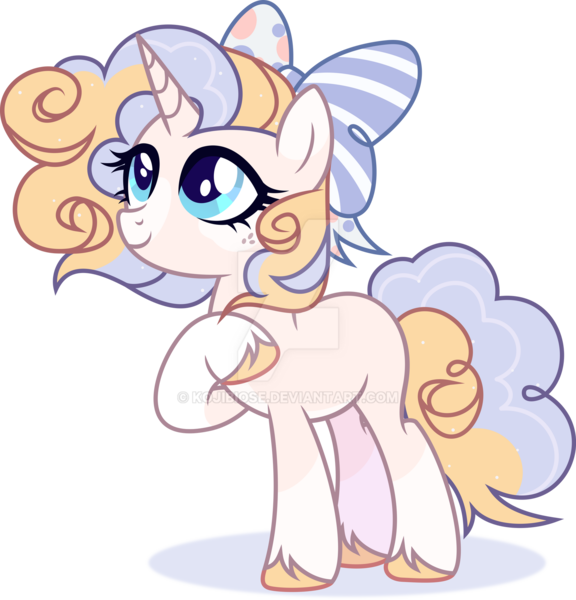 Size: 1920x2000 | Tagged: safe, artist:kojibiose, derpibooru import, oc, oc:honey dazzle, unofficial characters only, pony, unicorn, bow, deviantart watermark, female, hair bow, image, mare, obtrusive watermark, png, simple background, solo, transparent background, watermark