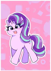 Size: 1463x2048 | Tagged: safe, artist:leo19969525, derpibooru import, starlight glimmer, pony, unicorn, abstract background, cute, female, glimmerbetes, image, jpeg, mare, open mouth, smiling, solo