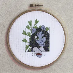 Size: 991x991 | Tagged: safe, artist:ipoloarts, derpibooru import, oc, unofficial characters only, pony, commission, craft, cross stitch, crossstitching, embroidery, female, g4, handmade, image, jpeg, needlework, photo, solo, ych result