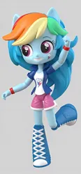 Size: 552x1190 | Tagged: safe, artist:andrew hickinbottom, derpibooru import, rainbow dash, equestria girls, boots, clothes, cute, doll, equestria girls minis, g4, high heel boots, image, jacket, jpeg, shirt, shoes, skirt, socks, toy, vest