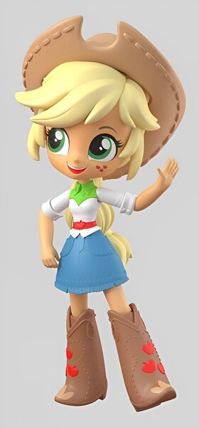 Size: 608x1302 | Tagged: safe, artist:andrew hickinbottom, derpibooru import, applejack, equestria girls, belt, boots, clothes, cowboy boots, cowboy hat, cute, doll, equestria girls minis, g4, hat, high heel boots, image, jpeg, shirt, shoes, skirt, toy