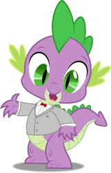 Size: 827x1286 | Tagged: safe, anonymous artist, anonymous editor, derpibooru import, edit, spike, dragon, g4, image, pee-wee herman, png, simple background, white background