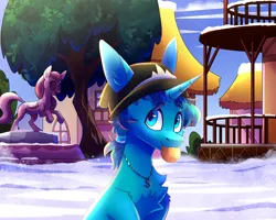 Size: 2500x2000 | Tagged: safe, artist:celes-969, derpibooru import, oc, unofficial characters only, pony, unicorn, horn, image, png, solo, statue, unicorn oc