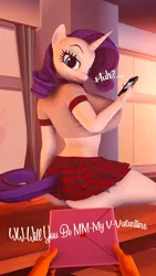 Size: 2160x3840 | Tagged: oc name needed, suggestive, artist:shadowuwu, derpibooru import, rarity, oc, unofficial characters only, anthro, plantigrade anthro, unicorn, 3d, breasts, busty rarity, commission, holiday, image, jpeg, looking at you, male, male pov, nudity, offscreen character, offscreen male, pov, solo, valentine's day, ych result