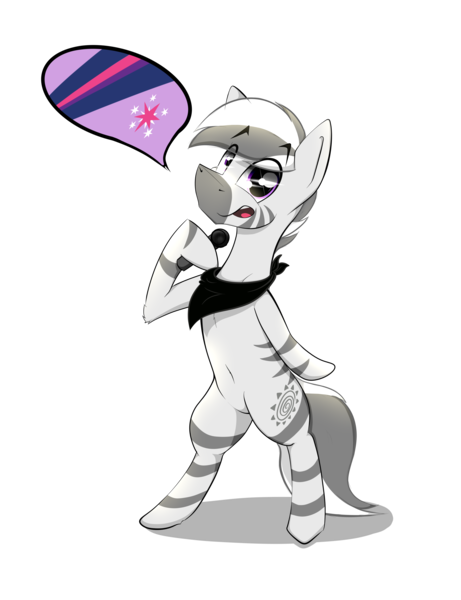 Size: 4252x5529 | Tagged: safe, artist:bumskuchen, derpibooru import, twilight sparkle, oc, zebra, absurd resolution, bipedal, image, png, quadrupedal, simple background, singing, solo, transparent background