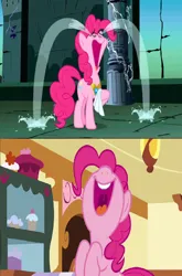 Size: 828x1252 | Tagged: safe, derpibooru import, pinkie pie, earth pony, pony, friendship is magic, putting your hoof down, crying, g4, image, jpeg, laughing, nose in the air, open mouth, solo, volumetric mouth