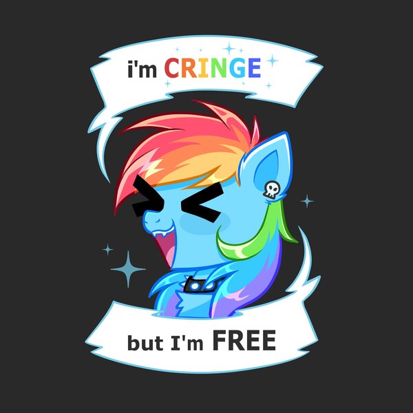 Size: 2048x2048 | Tagged: safe, artist:confetticakez, derpibooru import, rainbow dash, pegasus, pony, bust, choker, ear piercing, eyes closed, fangs, g4, image, jewelry, jpeg, mouthpiece, open mouth, piercing, portrait, simple background, solo, text