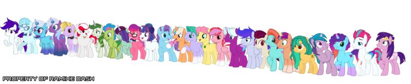 Size: 5000x1028 | Tagged: safe, artist:ramixe dash, derpibooru import, hitch trailblazer, izzy moonbow, pipp petals, posey (g5), sunny starscout, zipp storm, oc, oc:ice crystal (g5), oc:ramixe dash, oc:sapphire stars (g5), alicorn, earth pony, pegasus, pony, unicorn, g5, applejack (g5), auroricorn, colored wings, female, fluttershy (g5), g4, g5 to g4, generation leap, glasses, gradient mane, gradient wings, growing up, headphones, image, jazz hooves, male, mane five, mane six (g5), mare, misty brightdawn, older, pinkie pie (g5), png, rainbow dash (g5), rarity (g5), rebirth misty, rule 63, simple background, stallion, transparent background, twilight sparkle (g5), wings