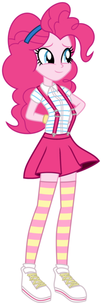 Size: 1024x3072 | Tagged: safe, artist:bidzinha, artist:emeraldblast63, color edit, derpibooru import, edit, pinkie pie, equestria girls, clothes, college, colored, female, g4, image, older, older pinkie pie, png, shoes, simple background, skirt, solo, suspenders, transparent background, university, zettai ryouiki