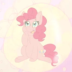 Size: 1000x1000 | Tagged: safe, artist:spurrinkles, derpibooru import, pinkie pie, earth pony, bubble, cute, diapinkes, female, image, in bubble, pinkie pie trapped in a bubble, png