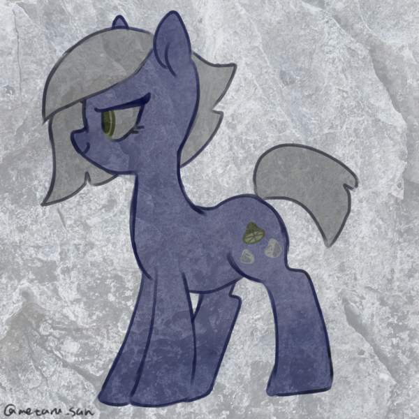 Size: 4096x4096 | Tagged: safe, artist:metaruscarlet, derpibooru import, limestone pie, earth pony, pony, cutie mark, female, g4, image, mare, png, rock, side view, solo, standing