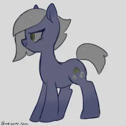 Size: 4096x4096 | Tagged: safe, artist:metaruscarlet, derpibooru import, limestone pie, earth pony, pony, cutie mark, female, g4, gray background, image, mare, png, rock, side view, simple background, solo, standing