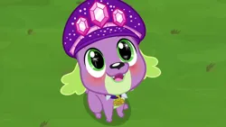 Size: 1280x720 | Tagged: safe, derpibooru import, spike, spike the regular dog, dog, equestria girls, equestria girls series, lost and pound, spoiler:choose your own ending (season 2), spoiler:eqg series (season 2), blushing, choose spike, cute, cyoa, g4, hat, image, lost and pound: spike, male, png, smiling, solo, spikabetes, starry eyes, wingding eyes