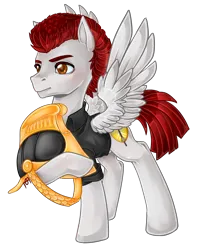 Size: 1800x2200 | Tagged: safe, artist:couratiel, derpibooru import, oc, unofficial characters only, pegasus, pony, clothes, helmet, image, male, png, shirt, simple background, solo, stallion, transparent background