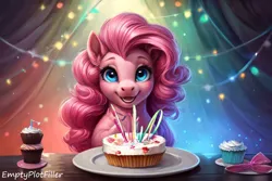Size: 768x512 | Tagged: safe, ai content, derpibooru import, editor:emptyplotfiller, machine learning assisted, pinkie pie, earth pony, gift art, image, png, solo