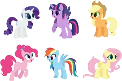 Size: 1024x685 | Tagged: safe, artist:pegasister64, derpibooru import, applejack, fluttershy, pinkie pie, rainbow dash, rarity, twilight sparkle, twilight sparkle (alicorn), alicorn, earth pony, pegasus, pony, unicorn, female, g4, image, mane six, png, simple background, transparent background