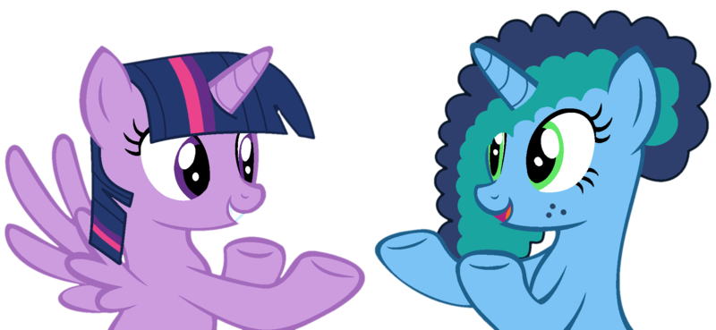 Size: 2070x955 | Tagged: safe, artist:angellight-bases, artist:twilyisbestpone, derpibooru import, twilight sparkle, twilight sparkle (alicorn), alicorn, pony, unicorn, g5, base used, cute, duo, duo female, female, freckles, g4, g5 to g4, generation leap, image, mare, misty brightdawn, mistybetes, pegasus wings, png, simple background, smiling, transparent background, twiabetes, two toned mane, wings