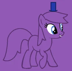 Size: 463x457 | Tagged: safe, artist:spitfirethepegasusfan39, artist:twilightpowerbases, ponerpics import, ponified, earth pony, pony, adult blank flank, base used, blank flank, clothes, grin, hat, image, male, mr. impossible, mr. men, mr. men little miss, png, purple background, simple background, smiling, solo, stallion