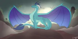 Size: 5000x2500 | Tagged: safe, artist:ckaiadn, derpibooru import, princess ember, dragon, image, majestic as fuck, png, solo