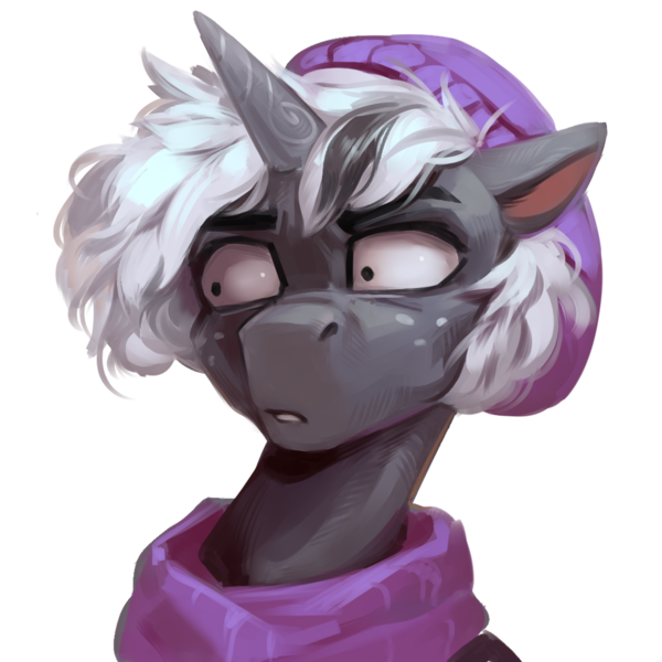 Size: 1080x1080 | Tagged: safe, artist:jewellier, derpibooru import, oc, oc:marcel lumin, unofficial characters only, pony, unicorn, g5, beanie, bust, clothes, colored sketch, confused, freckles, g5 oc, hat, horn, image, male, oda 1997, png, portrait, scarf, shrunken pupils, simple background, sketch, solo, stallion, thousand yard stare, transparent background, unicorn oc