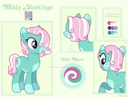 Size: 1280x973 | Tagged: safe, artist:hate-love12, derpibooru import, minty, pony, g3, g5, deviantart watermark, g3 to g5, generation leap, image, obtrusive watermark, png, reference sheet, solo, watermark