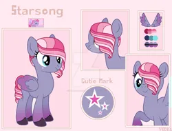 Size: 1280x973 | Tagged: safe, artist:hate-love12, derpibooru import, starsong, pony, g3, g5, deviantart watermark, g3 to g5, generation leap, image, obtrusive watermark, png, reference sheet, solo, watermark